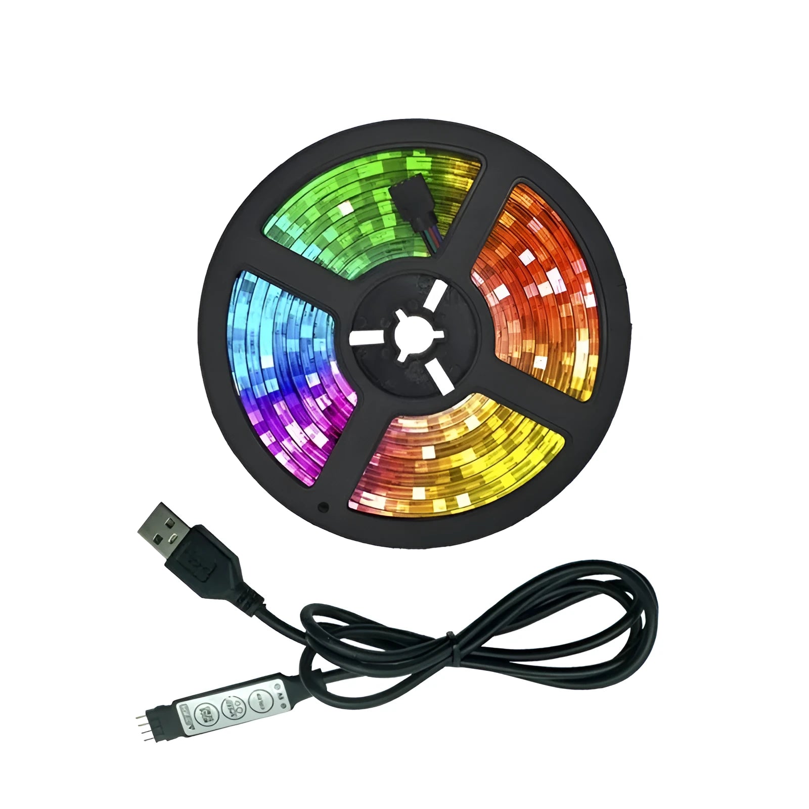 USB LED strip light with 60 SMD2835 LEDs per metre and 3-button controller for TV background lighting