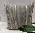 Plush velvet cushion cover in stripe pattern, 45x45cm, available in multiple colours for sofa use.