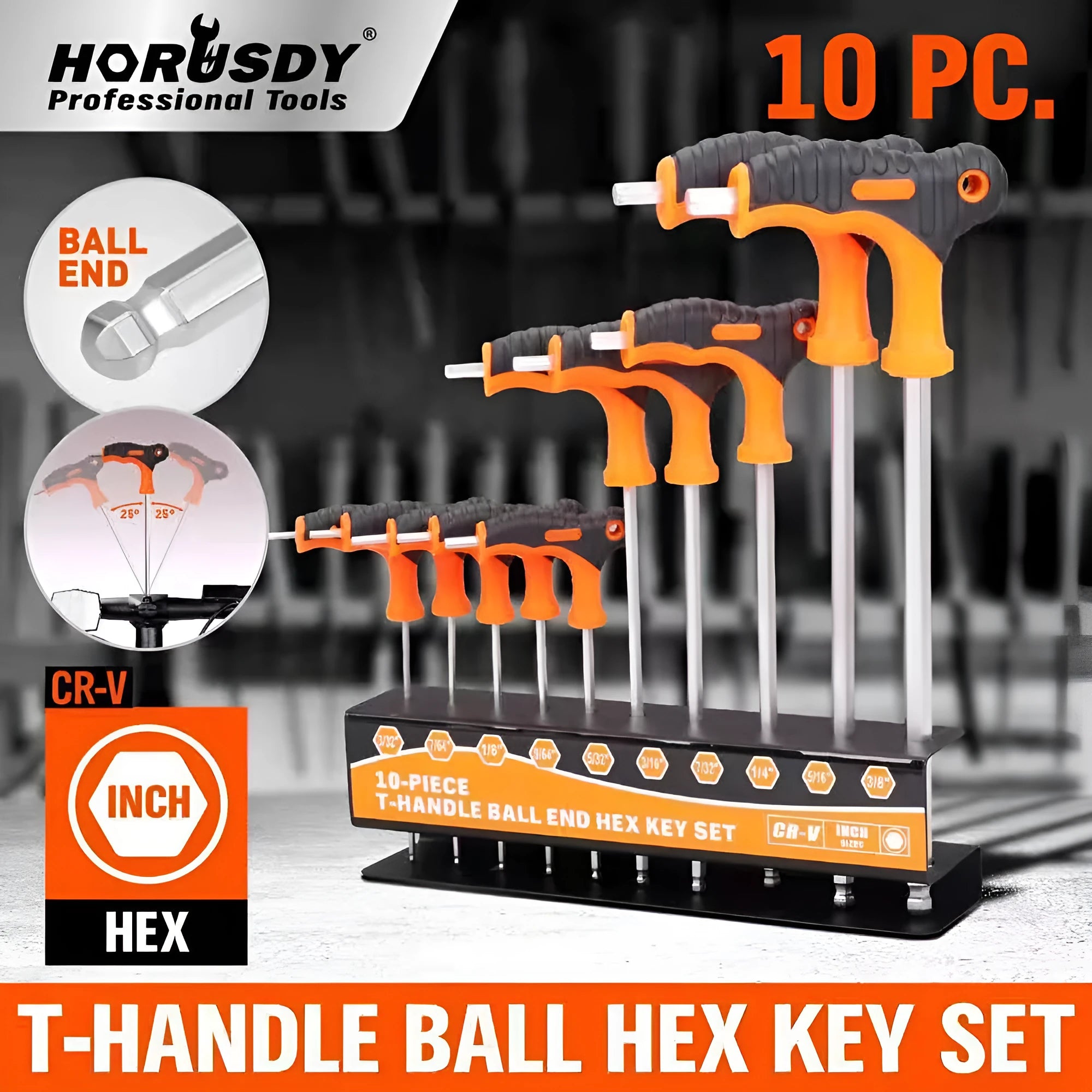 94223 torque manual wrench set 10 wrenches plated finish L standard laid out
