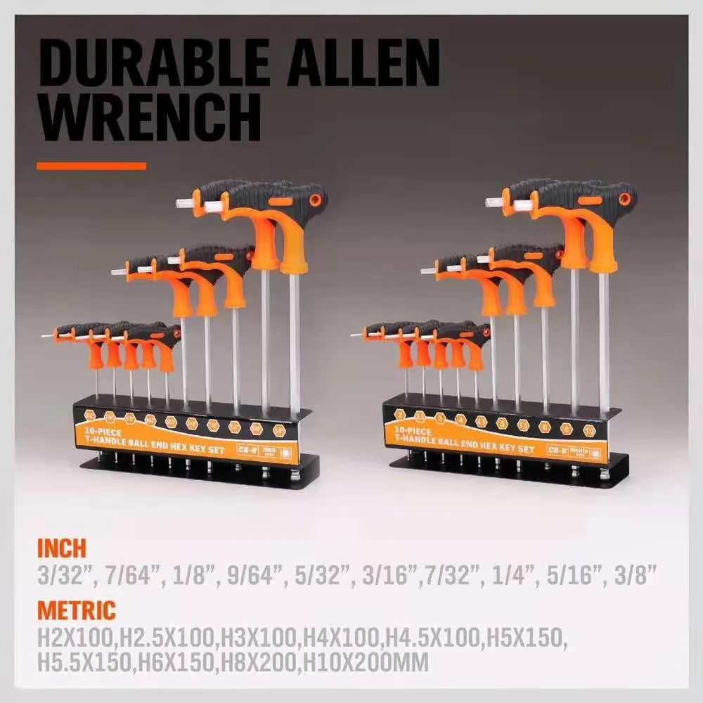 94223 torque manual wrench set 10 wrenches plated finish L standard laid out