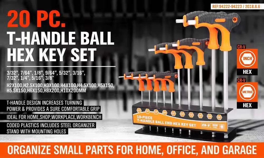 94223 torque manual wrench set 10 wrenches plated finish L standard laid out