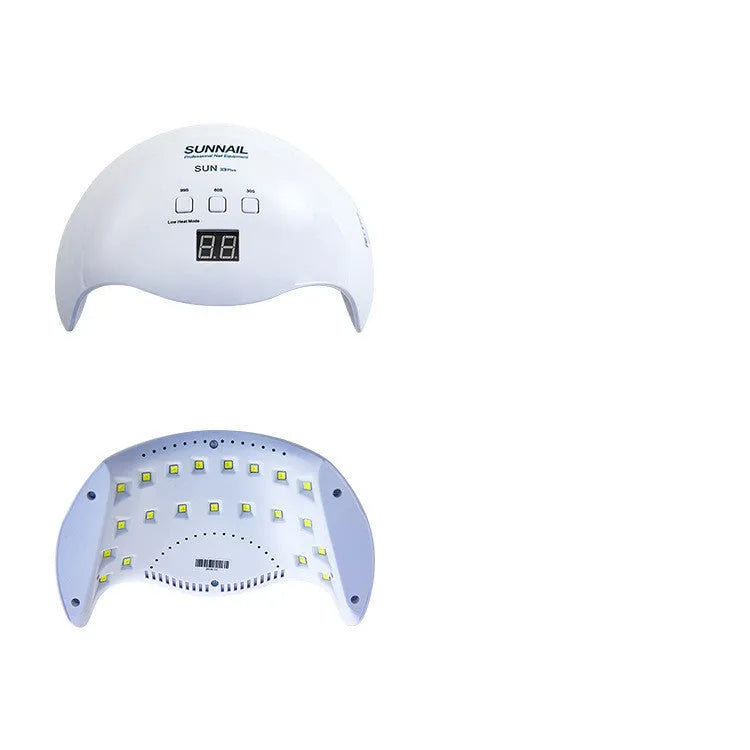 White SUN X9Plus nail phototherapy LED lamp with 21 beads and induction sensor on a desk