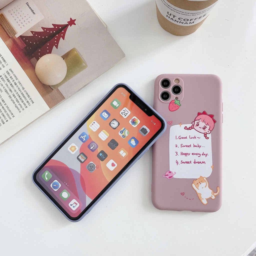Cartoon dinosaur TPU soft shell phone case for iPhone, frosted back cover in blue