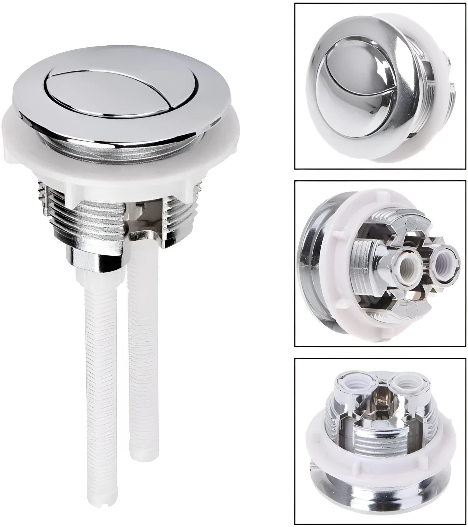 Toilet tank accessories with round double button and ABS plastic construction