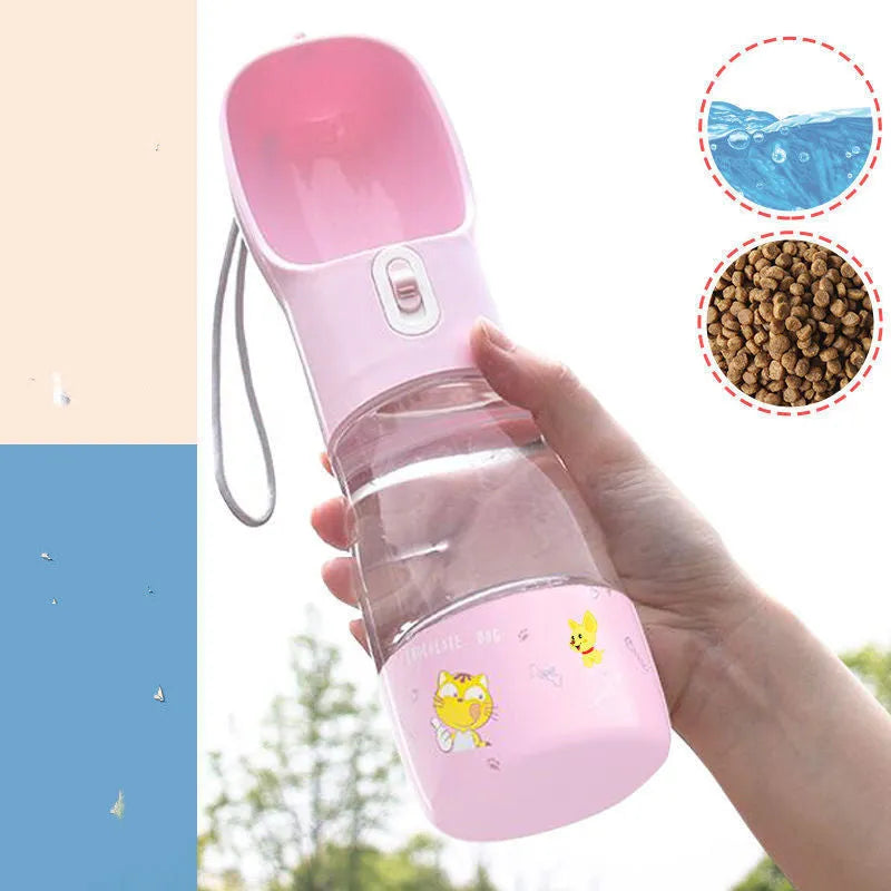 Pet Bottle Walking The Dog Out Kettle Dog Waterer in blue – portable leak-proof water bottle for dogs outdoor use