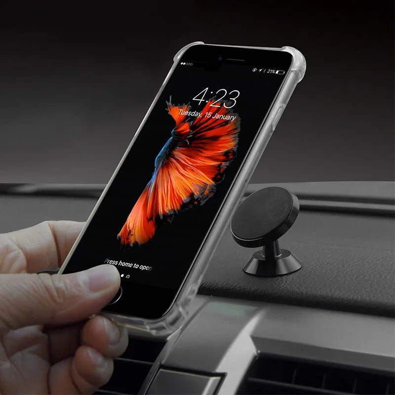 Universal magnetic car phone holder for Apple Samsung Huawei Xiaomi in black, 35.5x40mm