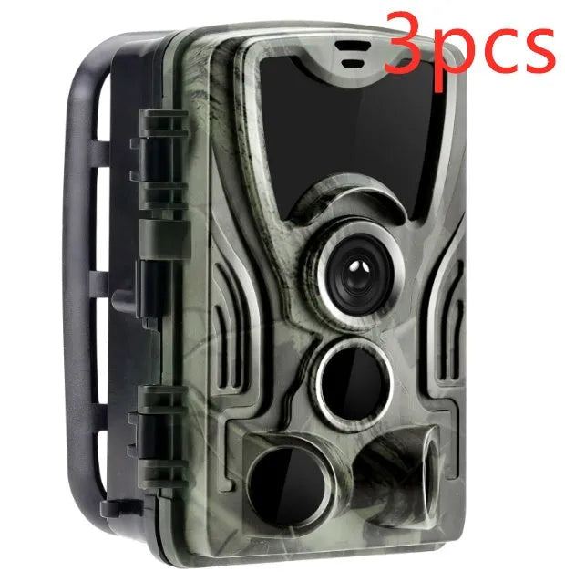 Green cellular trail game camera with belt mount and 2-inch display for hunting