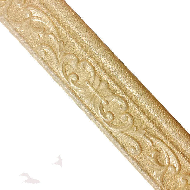Self-adhesive decorative skirting line border with a modern grid pattern in various colours.