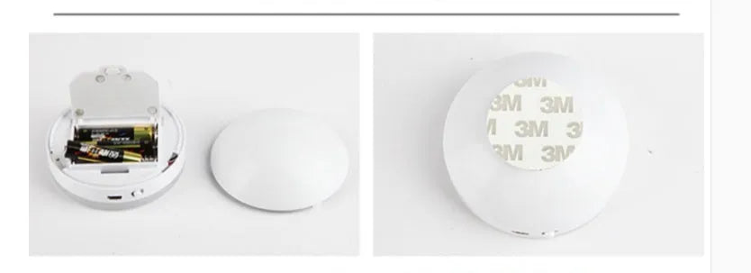 Wireless motion sensor LED light for automatic night-time illumination in cabinets and hallways