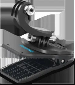 360-degree rotating backpack clip for mounting action cameras with ABS plastic and aluminium alloy construction