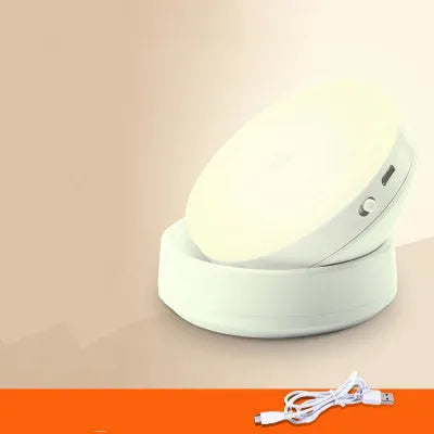 Wireless motion sensor LED light for automatic night-time illumination in cabinets and hallways