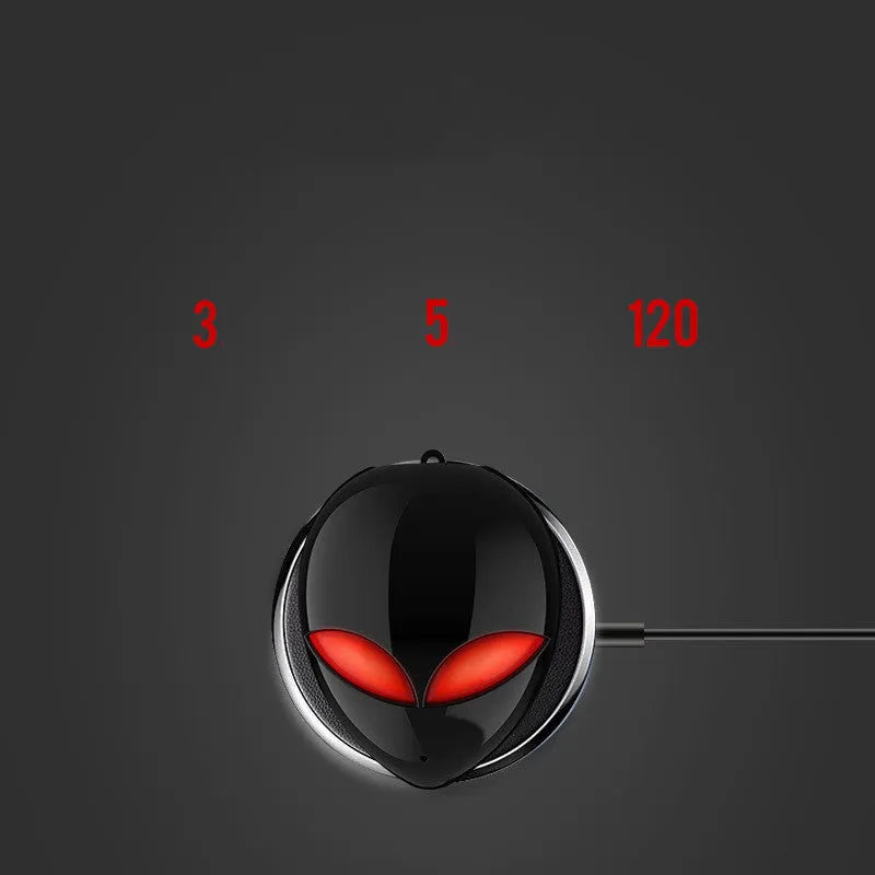 Creative Outer T8 Starman alien design wireless Bluetooth earphones in black and white with charging case.