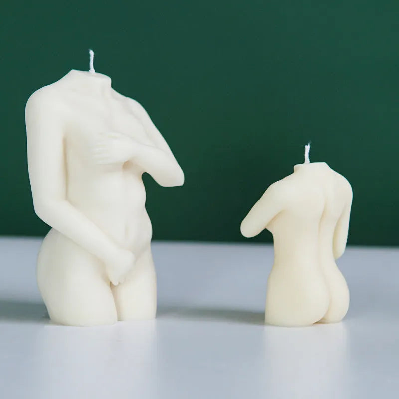 Shy Female Body silicone candle mould in irregular female silhouette shape.