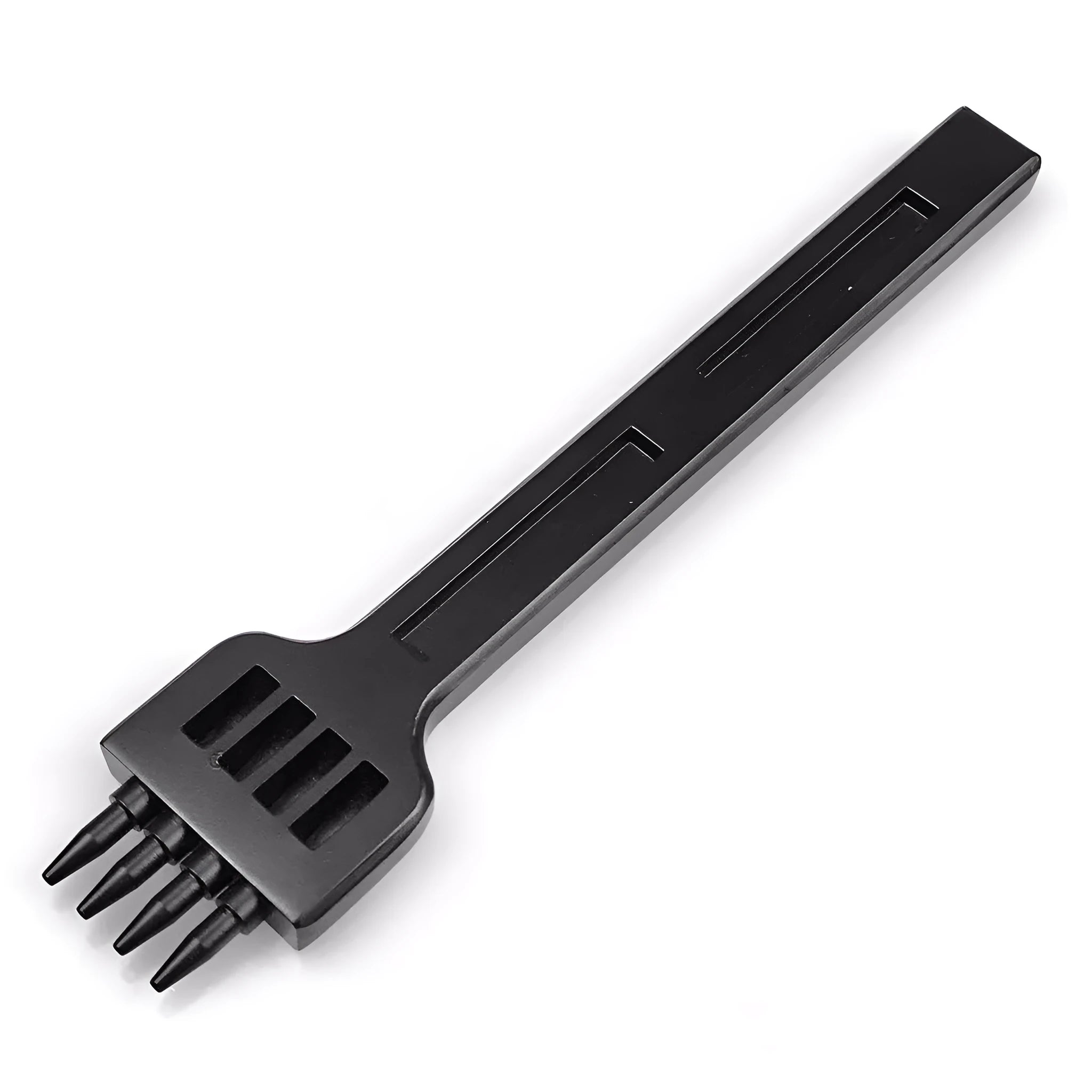 Wuta black leather round hole punching manual tool with 4mm spacing teeth rows