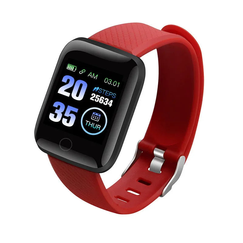D13 smart bracelet with colour display showing heart rate metrics in black, blue, green, purple, or red colour options