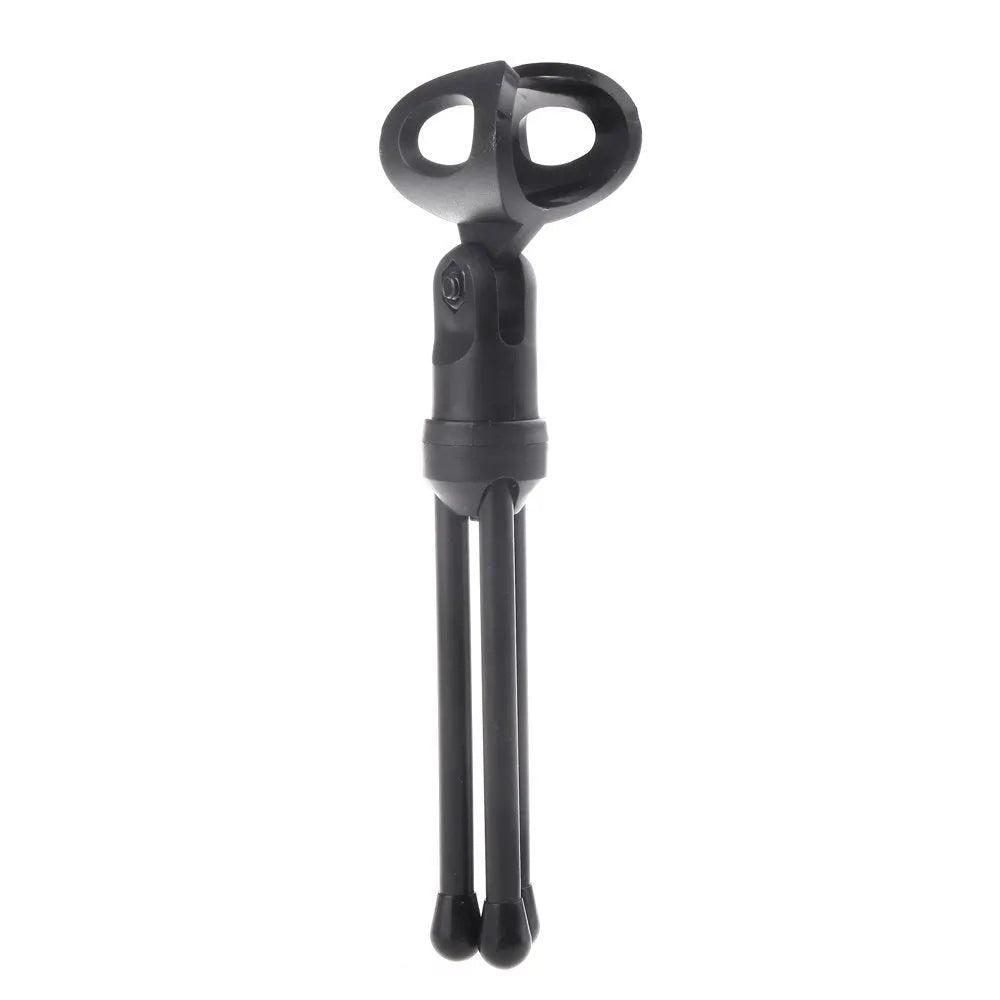 Black wired computer microphone with a clip holder and long cable for chatting or karaoke.