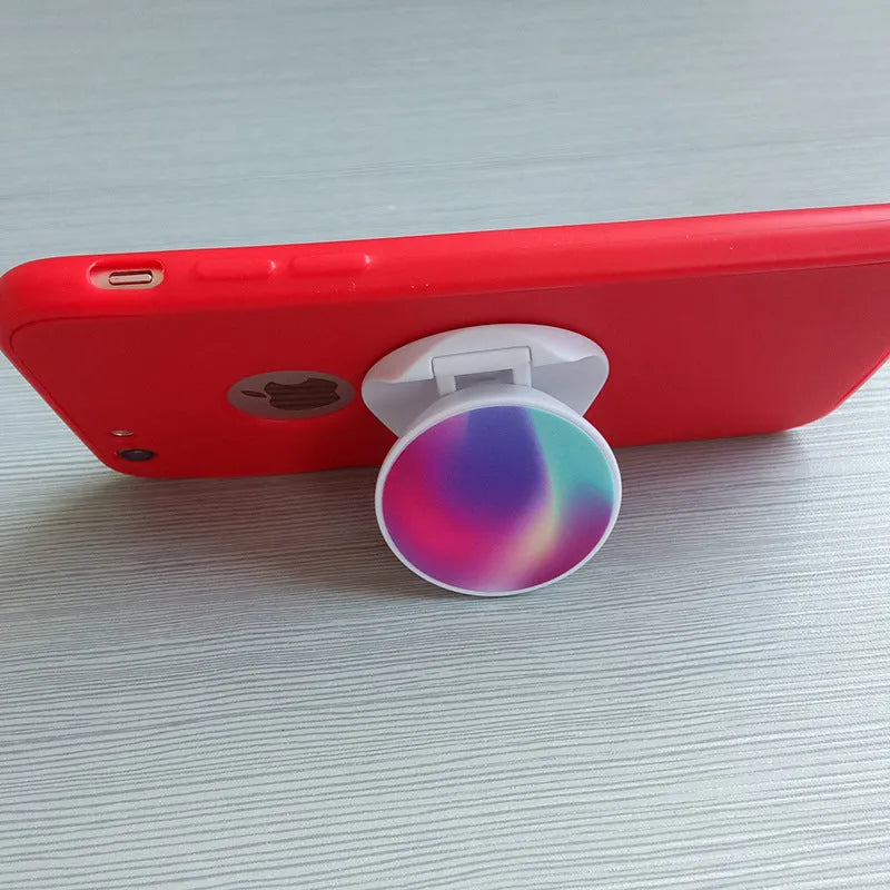 Folding desktop phone holder with thermal transfer printing option in multiple colours and styles