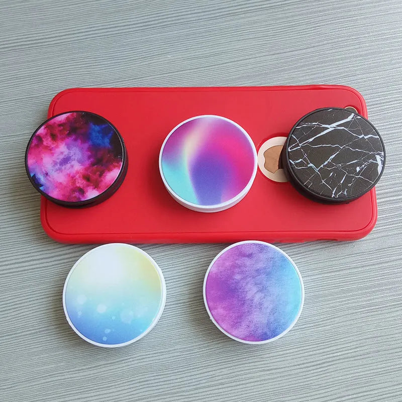 Folding desktop phone holder with thermal transfer printing option in multiple colours and styles