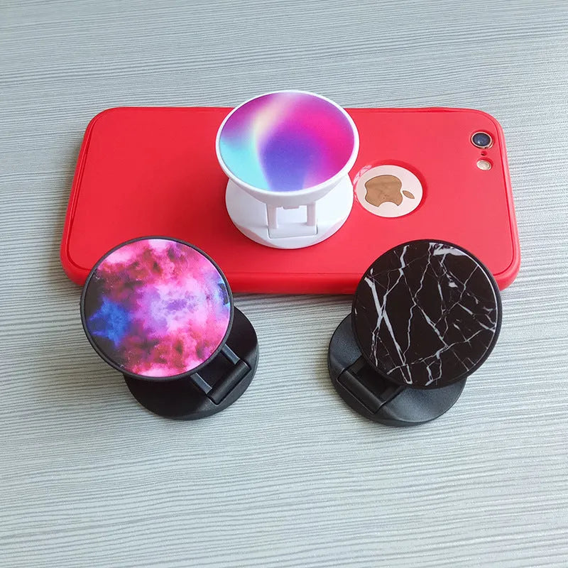 Folding desktop phone holder with thermal transfer printing option in multiple colours and styles