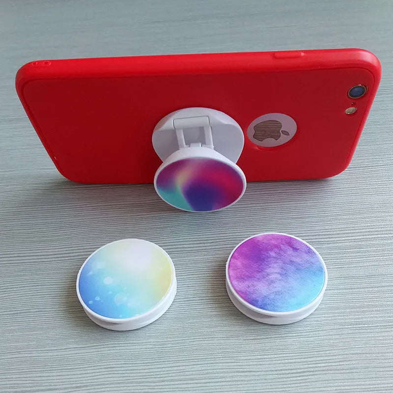 Folding desktop phone holder with thermal transfer printing option in multiple colours and styles