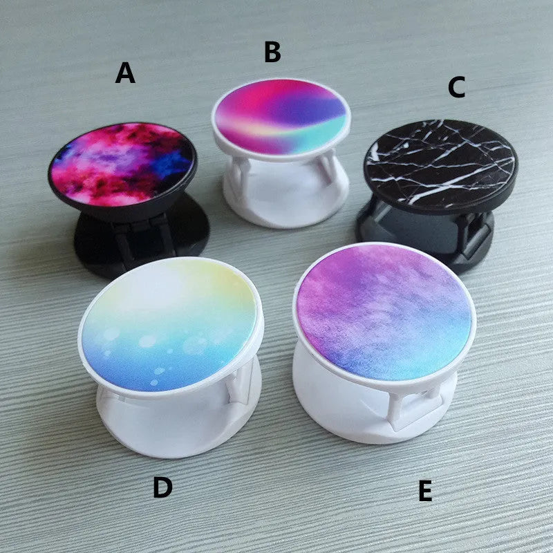 Folding desktop phone holder with thermal transfer printing option in multiple colours and styles