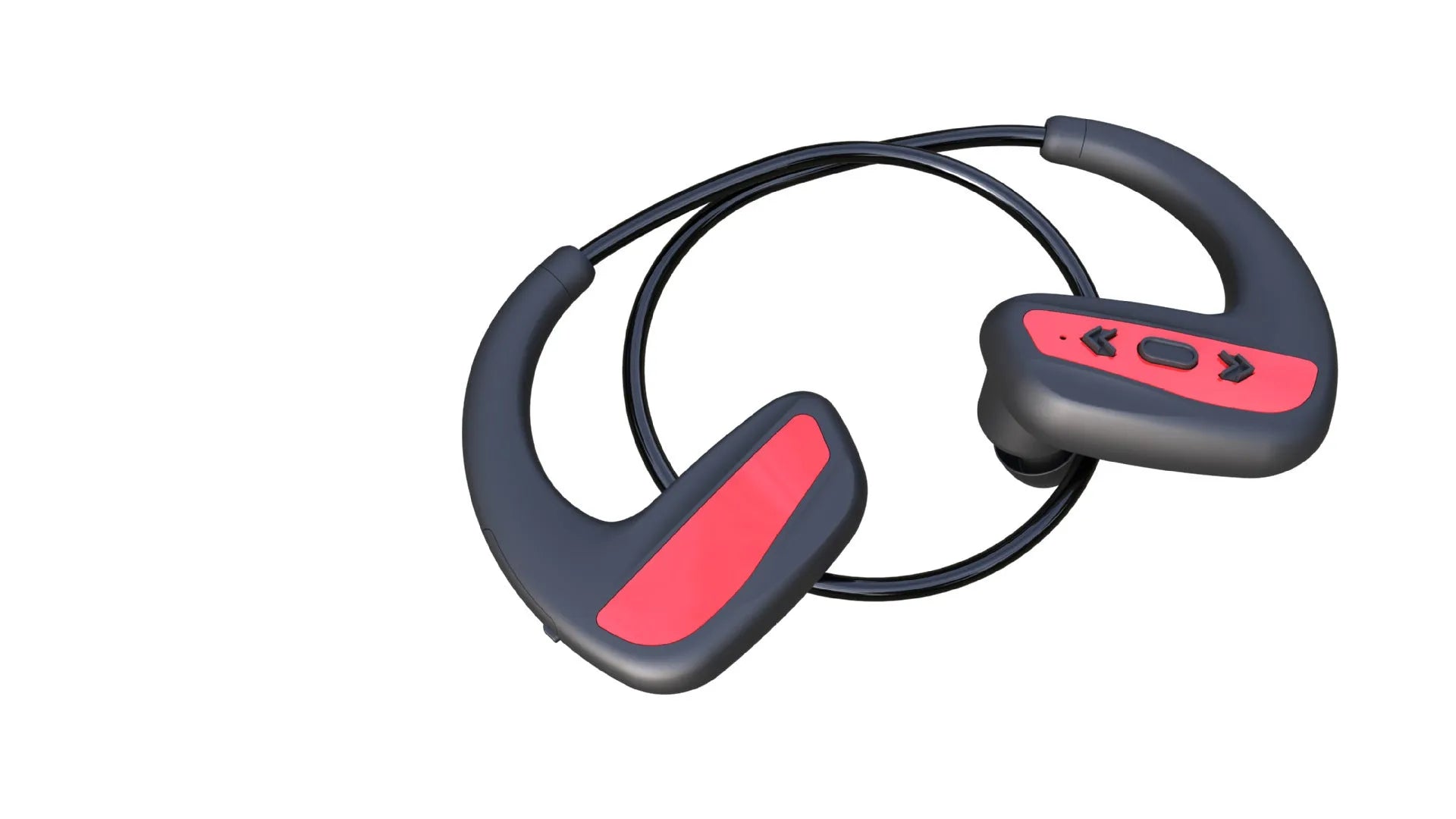 Suomijia SM608 waterproof swimming Bluetooth headset in black with head-mounted design and dual stereo earpieces