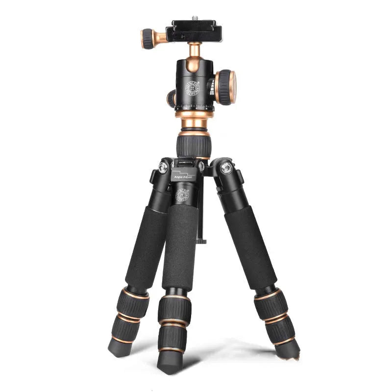 Light Age Q166 black aluminium alloy portable tripod for iPhone with ball head, folded to 200mm