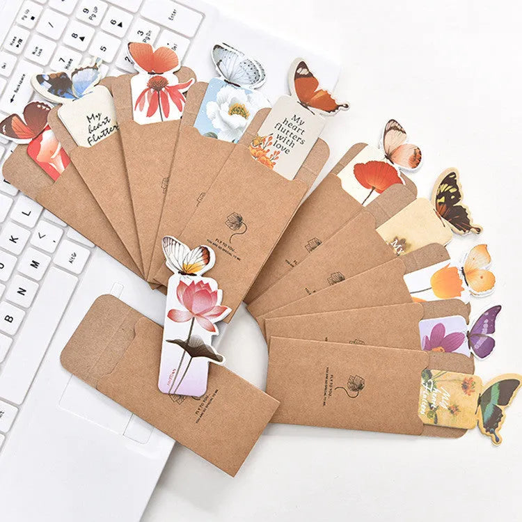 Butterfly-shaped paper bookmark with Japanese and South Korean cute stationery design