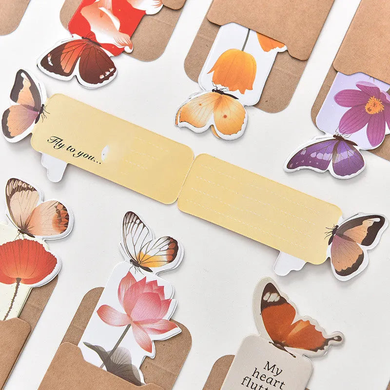 Butterfly-shaped paper bookmark with Japanese and South Korean cute stationery design