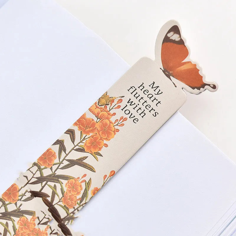Butterfly-shaped paper bookmark with Japanese and South Korean cute stationery design