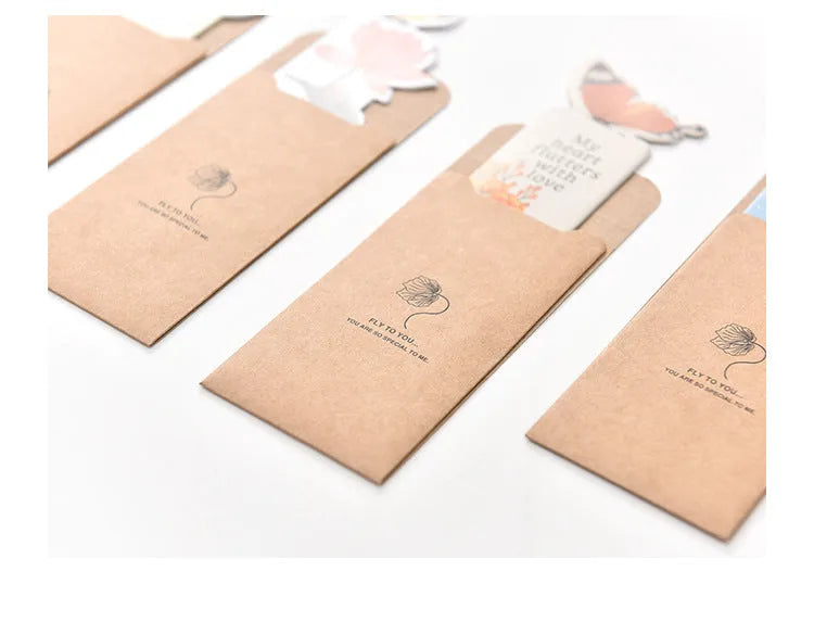 Butterfly-shaped paper bookmark with Japanese and South Korean cute stationery design