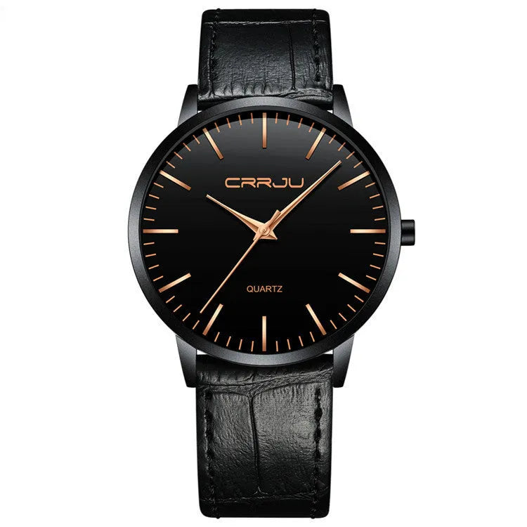 Casual quartz watch with alloy case and black mesh strap on a wrist.