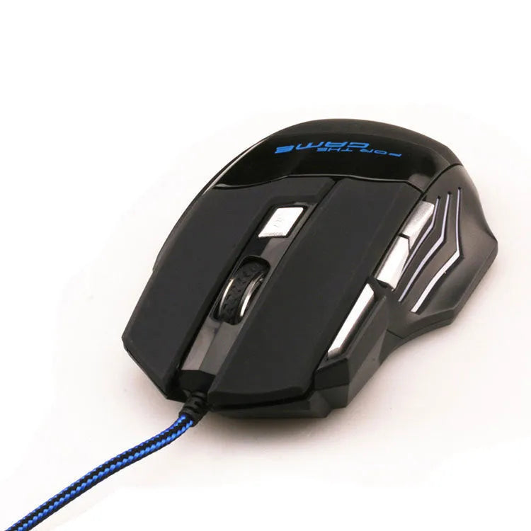 Betas wired optical gaming mouse with seven buttons, colourful glowing lights, and USB cable for desktop PC gaming