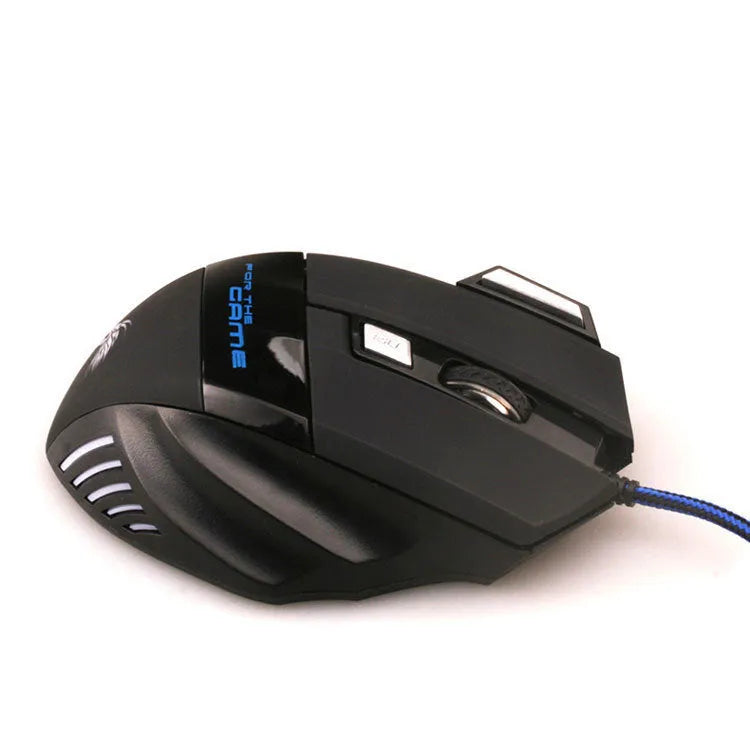 Betas wired optical gaming mouse with seven buttons, colourful glowing lights, and USB cable for desktop PC gaming
