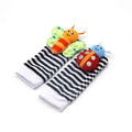 Baby plush toy set with wrist strap and sock in soft cloth, infant girls boys 0-2 years