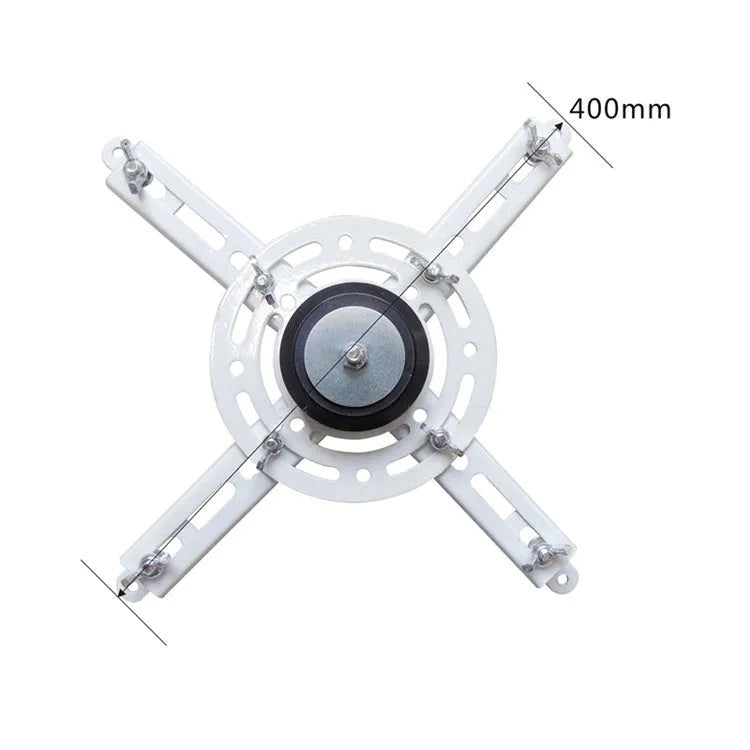 Ultra-thin white electric projector lifting hanger with remote control on a ceiling