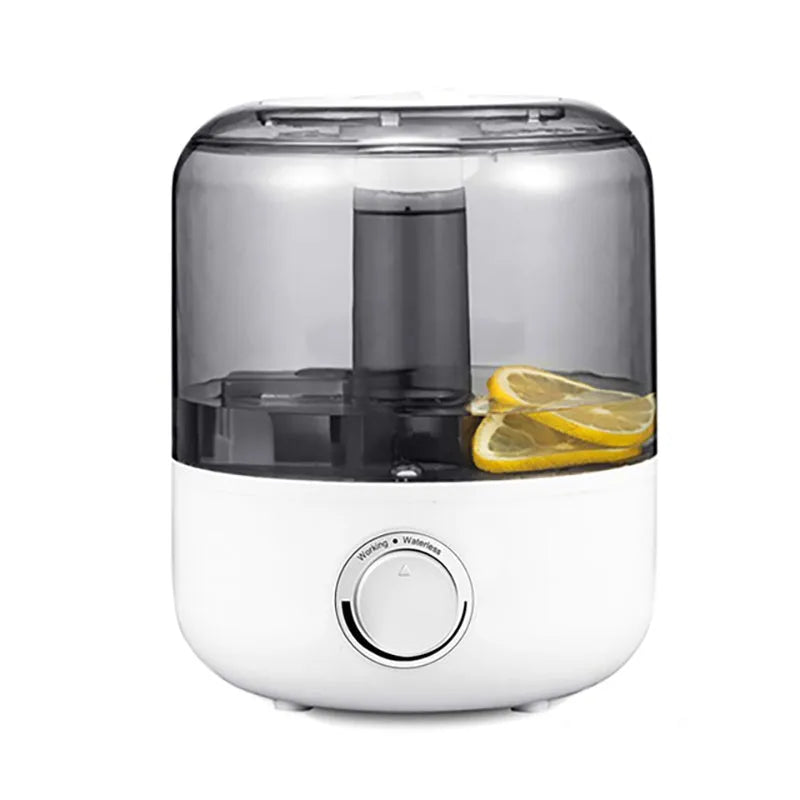 White or black compact humidifier with 3-litre tank for bedroom use with quiet operation under 35dB