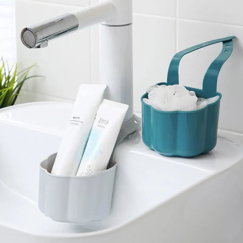 Plastic kitchen sink drain basket in Nordic style design on countertop
