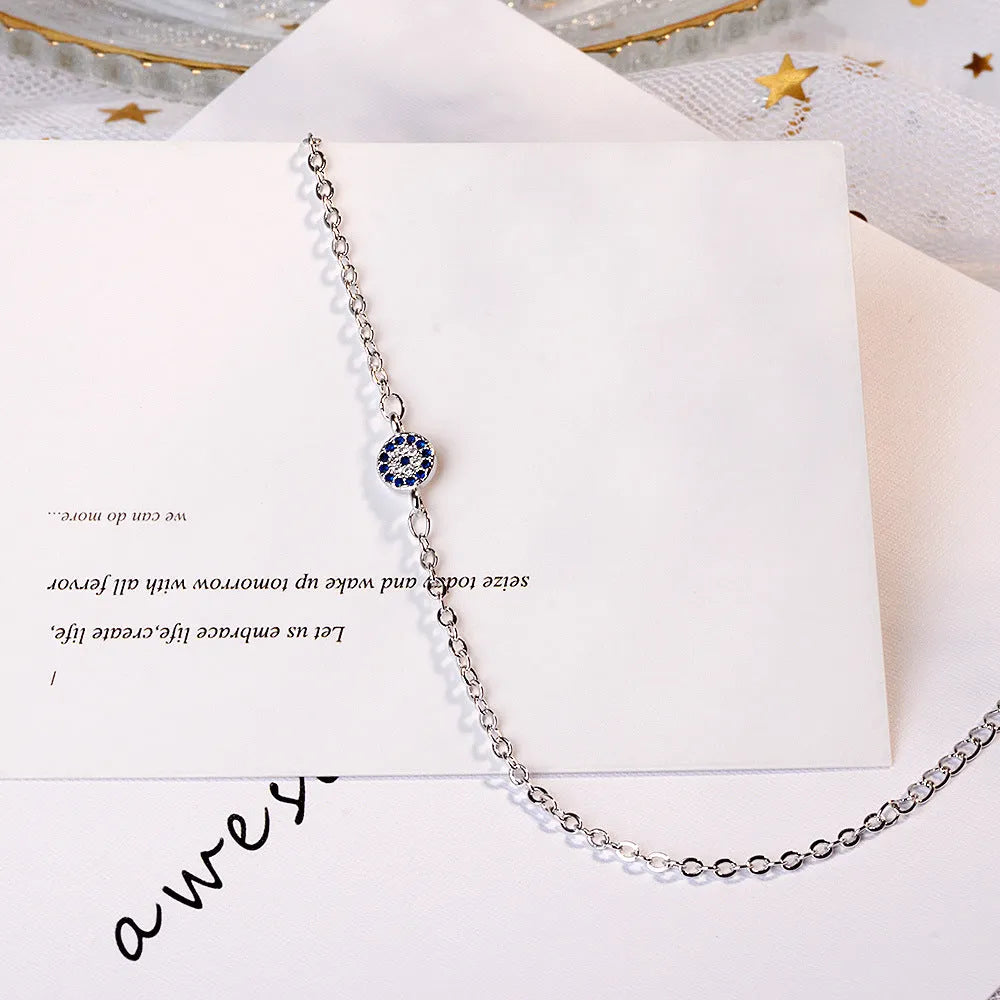 Circle eye demon eye bracelet in Korean style, copper diamond treated, gold colour
