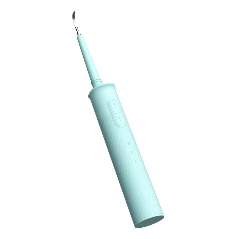 Black household dental scaler with storage tray, tongue cleaner, and USB charging cable