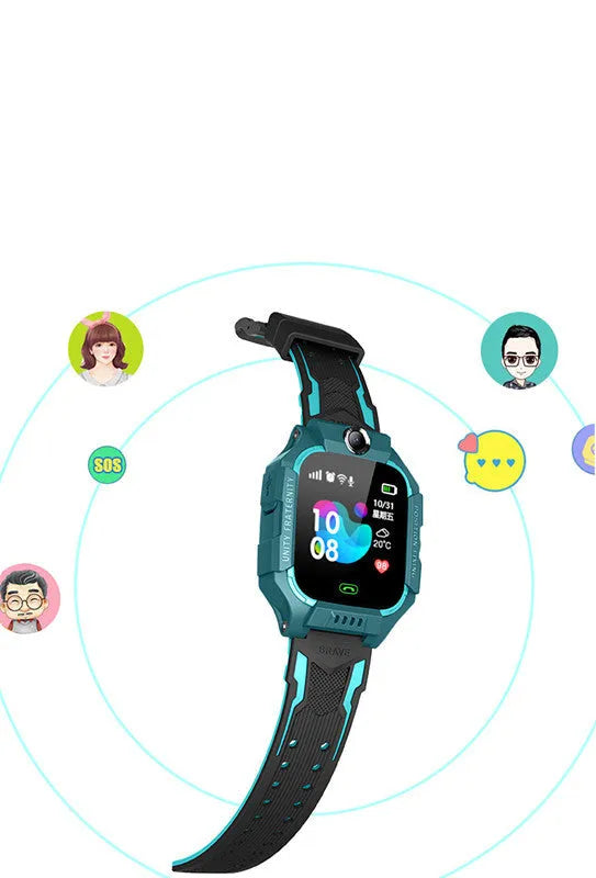 Q19 children's GPS smartwatch with 1.44 inch touch screen in green colour option