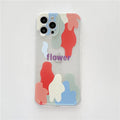 TPU phone case with abstract geometric pattern and transparent colour contrast for Apple iPhone