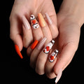 Finished ballet fake nails set 24 pieces in paper box with wearing glue, size 13.5x6.8x1.2cm, 18g net weight