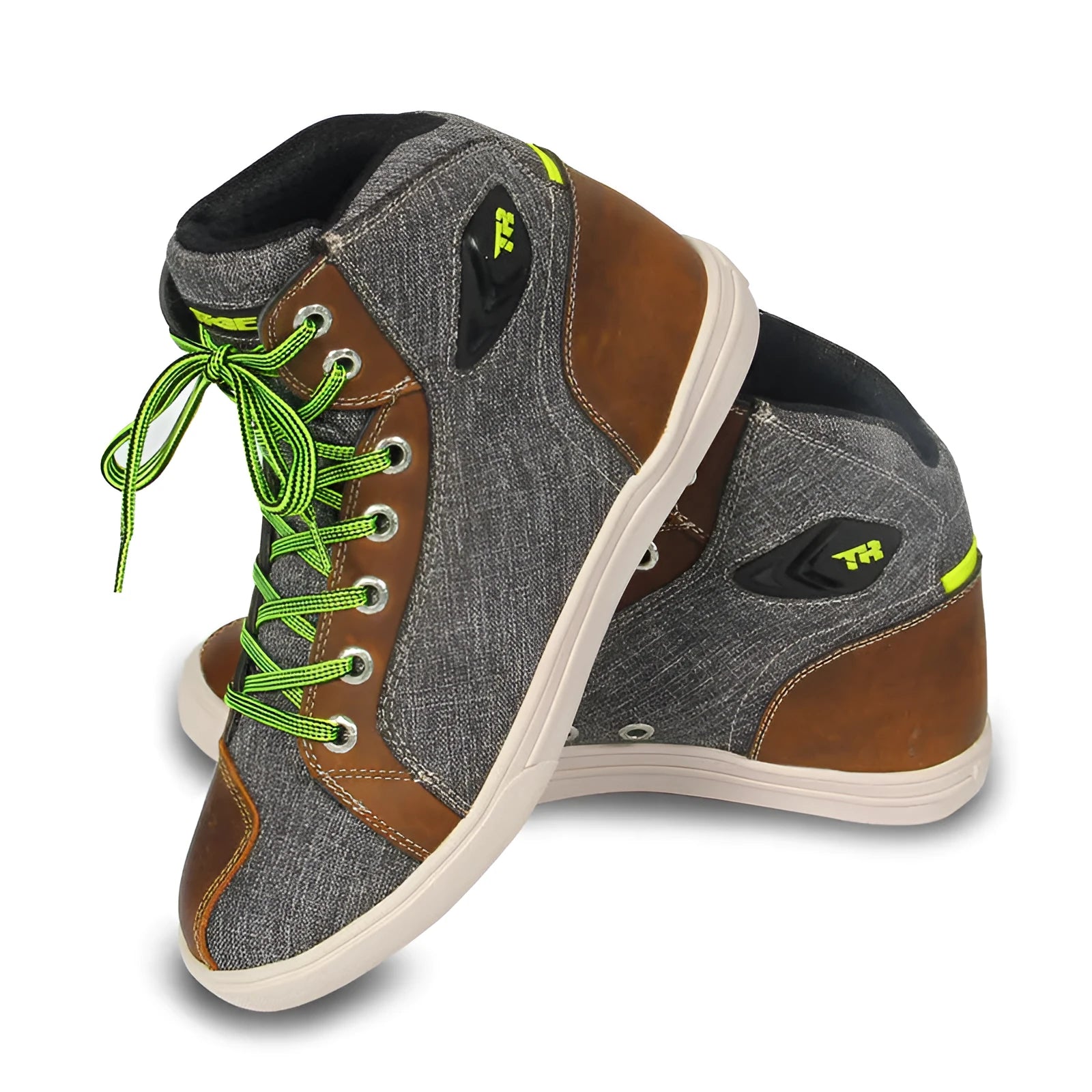 Black and grey motorcycle casual short boots with anti-fall protection and breathable summer design
