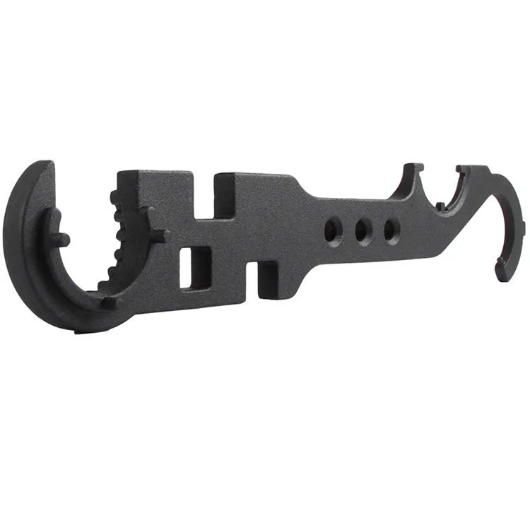Black all-steel AR15 M4 combination wrench with dual-purpose design for firearm maintenance