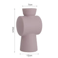 Nordic style ceramic vase with hammered texture in beige, brown, or purple colour glaze.