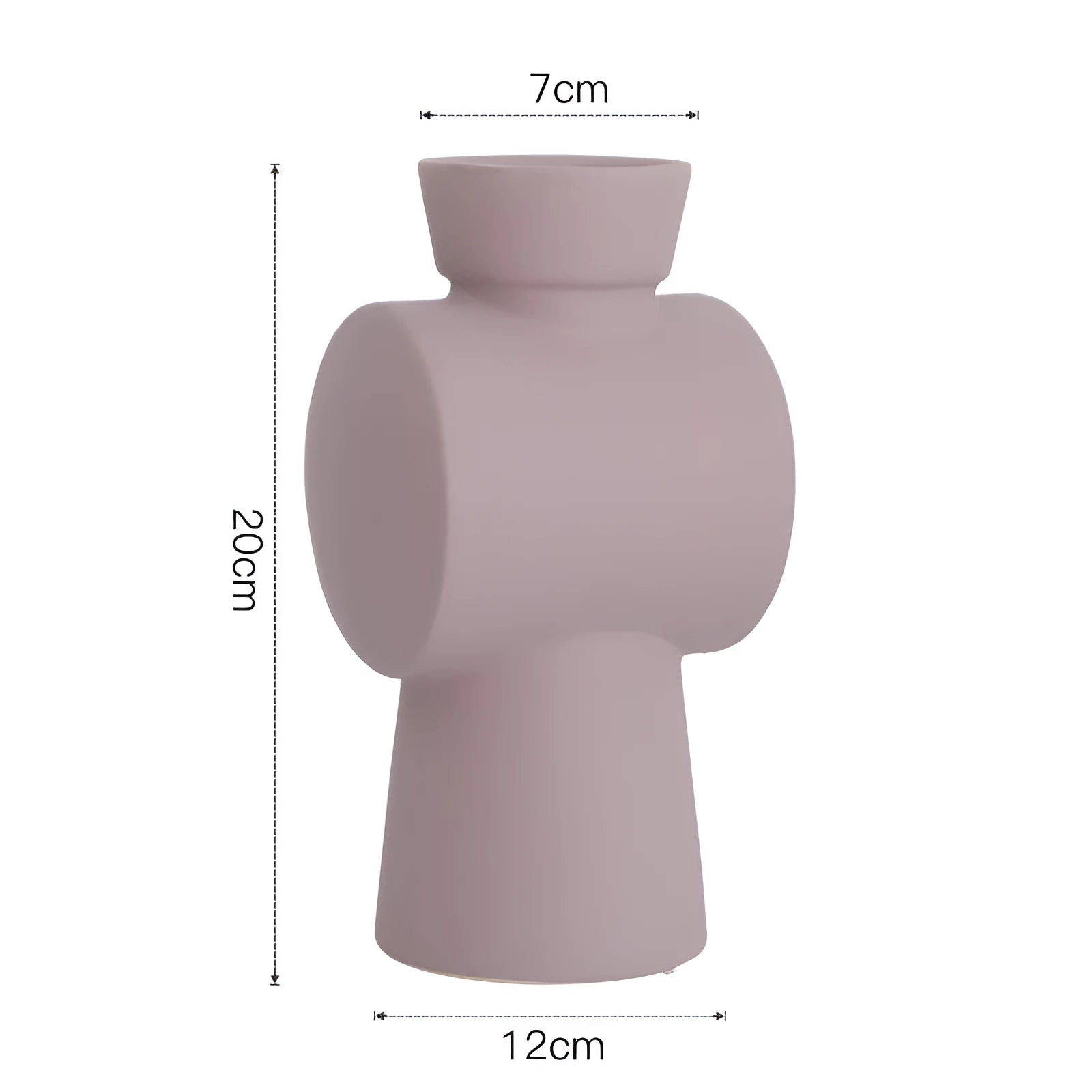 Nordic style ceramic vase with hammered texture in beige, brown, or purple colour glaze.