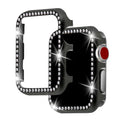 Aluminum alloy diamond protective case for Apple Watch in silver, black, rose gold, rose pink, and gold colour options