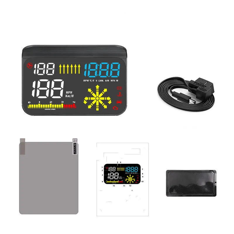Black OBD HUD head-up display with 3.5 inch LED screen for GM vehicles