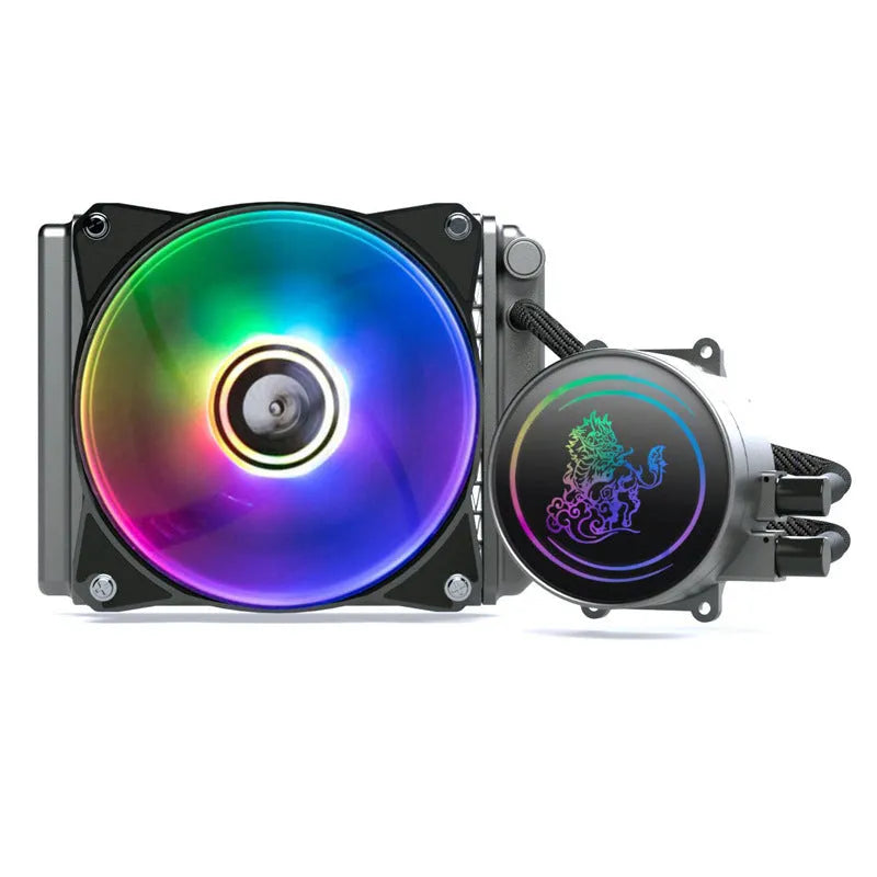 Kirin 240 CPU water cooling radiator with colourful ARGB lighting and copper-aluminium construction